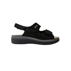 Rohde naisten sandaalit, musta/kiilto nahka