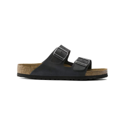 Birkenstock, Arizona kapeat sandaalit, musta nahka, pehmeä pohja